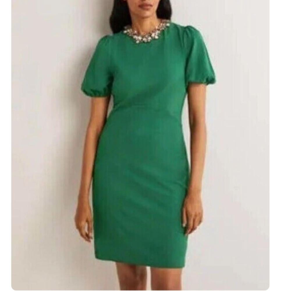 NWT Boden Green Cut Out Jersey Mini Dress